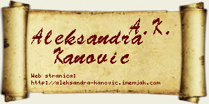 Aleksandra Kanović vizit kartica